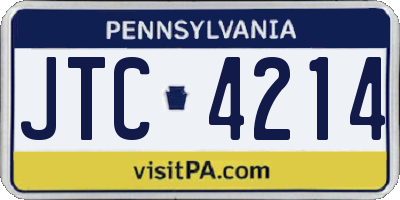 PA license plate JTC4214