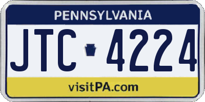 PA license plate JTC4224