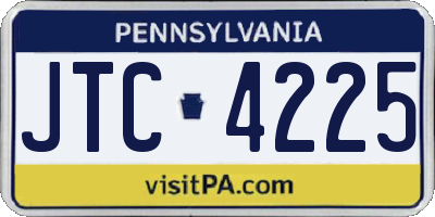 PA license plate JTC4225