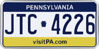 PA license plate JTC4226