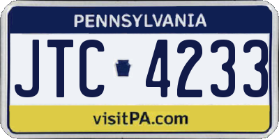 PA license plate JTC4233