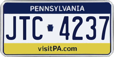 PA license plate JTC4237