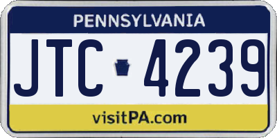 PA license plate JTC4239