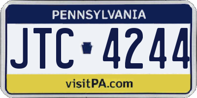 PA license plate JTC4244