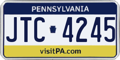 PA license plate JTC4245