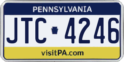 PA license plate JTC4246