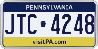 PA license plate JTC4248