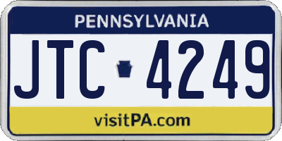 PA license plate JTC4249