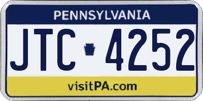 PA license plate JTC4252