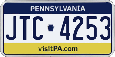 PA license plate JTC4253