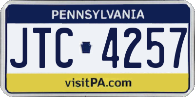 PA license plate JTC4257