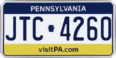 PA license plate JTC4260