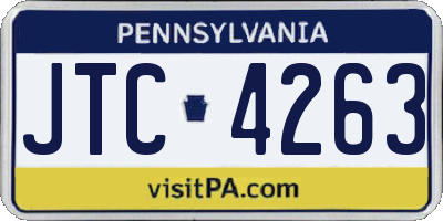PA license plate JTC4263