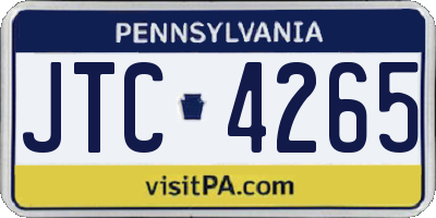 PA license plate JTC4265