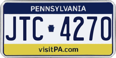 PA license plate JTC4270