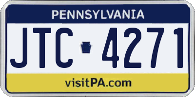 PA license plate JTC4271