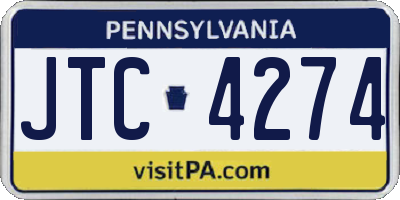 PA license plate JTC4274