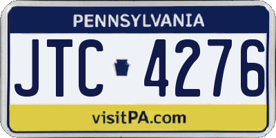PA license plate JTC4276