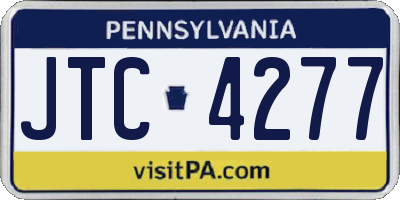 PA license plate JTC4277