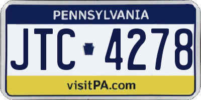 PA license plate JTC4278