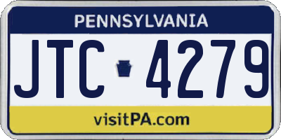 PA license plate JTC4279