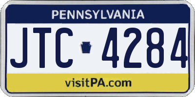 PA license plate JTC4284