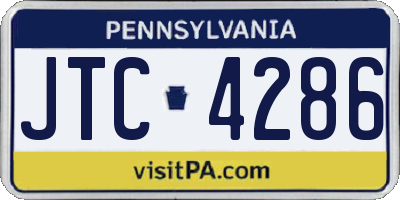 PA license plate JTC4286