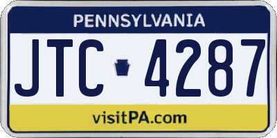 PA license plate JTC4287