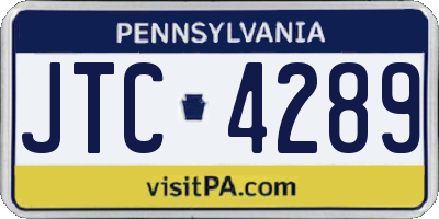 PA license plate JTC4289
