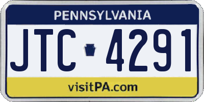 PA license plate JTC4291