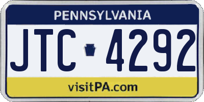 PA license plate JTC4292