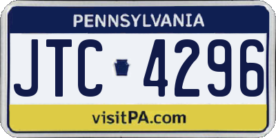 PA license plate JTC4296