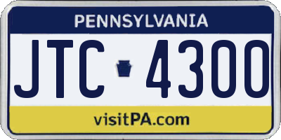 PA license plate JTC4300