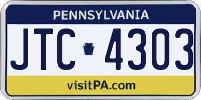 PA license plate JTC4303