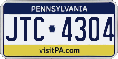 PA license plate JTC4304
