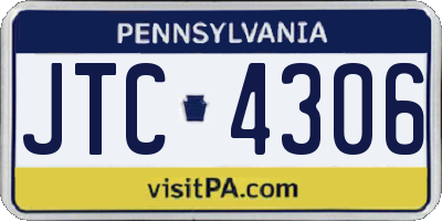PA license plate JTC4306