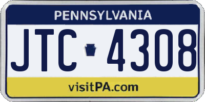 PA license plate JTC4308