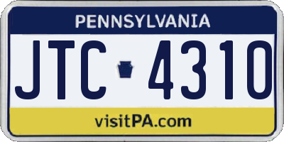PA license plate JTC4310