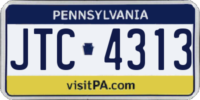PA license plate JTC4313