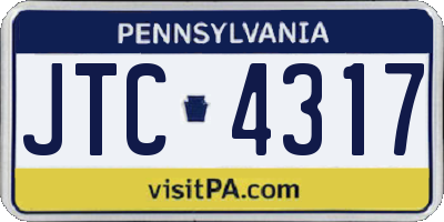 PA license plate JTC4317