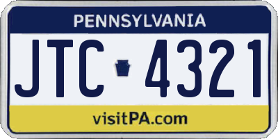 PA license plate JTC4321
