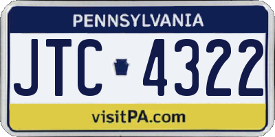 PA license plate JTC4322