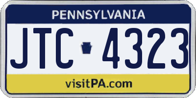 PA license plate JTC4323