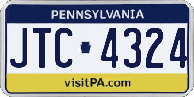 PA license plate JTC4324