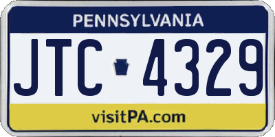 PA license plate JTC4329