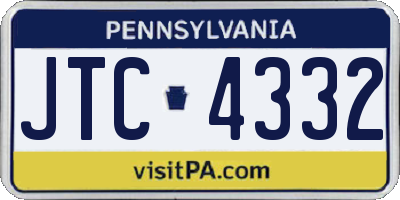 PA license plate JTC4332