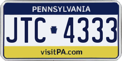 PA license plate JTC4333