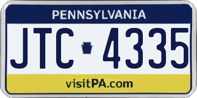 PA license plate JTC4335