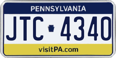 PA license plate JTC4340