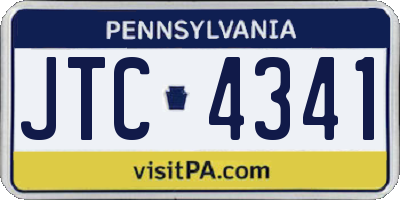 PA license plate JTC4341